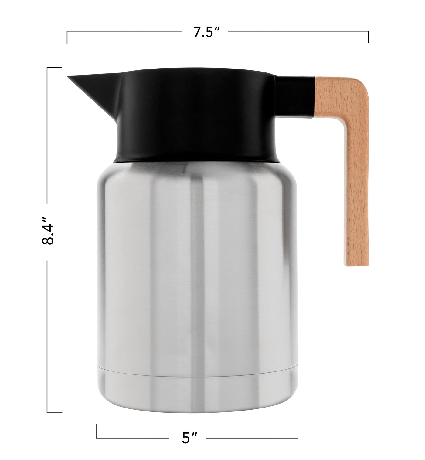 Lagom Thermal Carafe | 50 Oz | Silver - Hastings Collective
