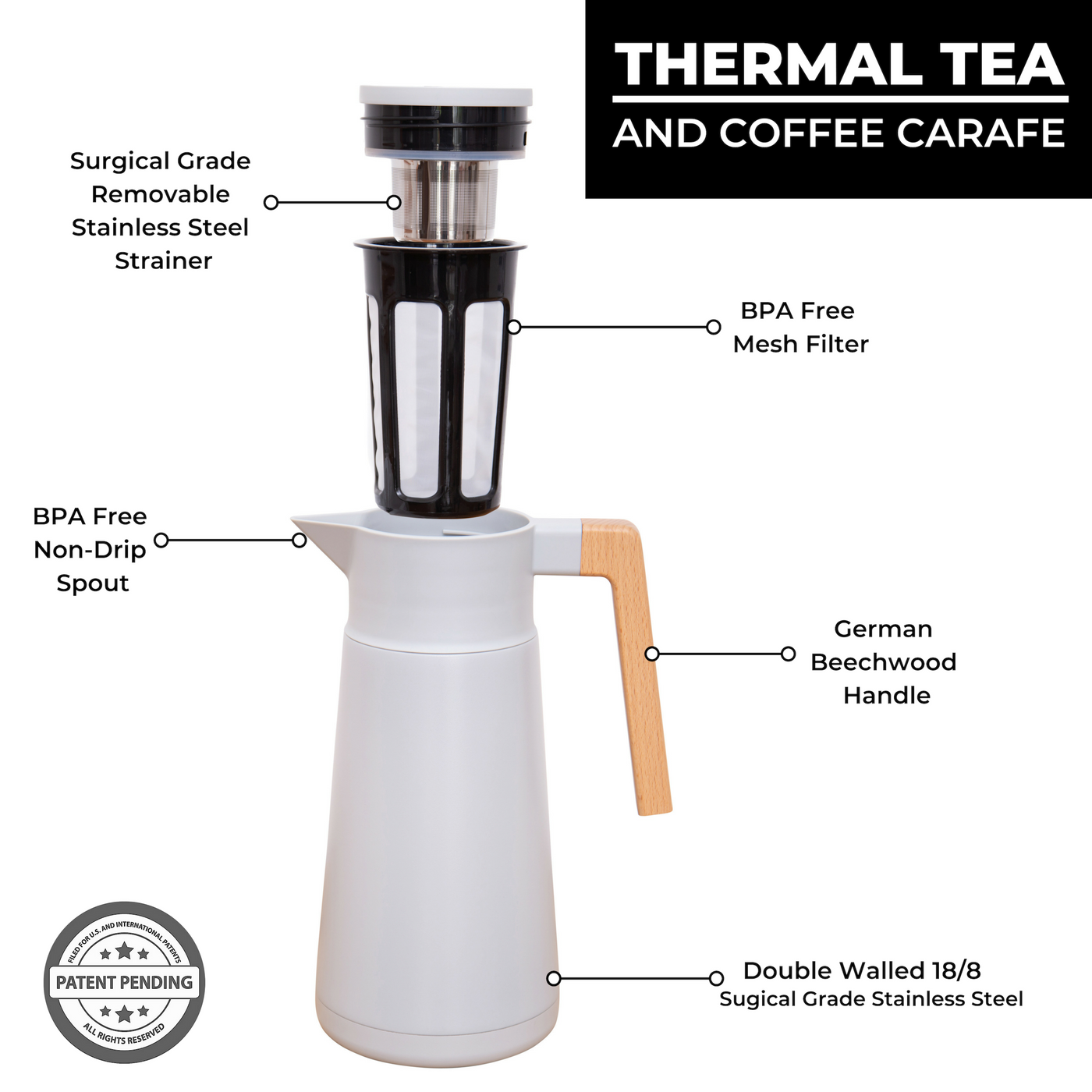 Venera Thermal Carafe, 68 Oz