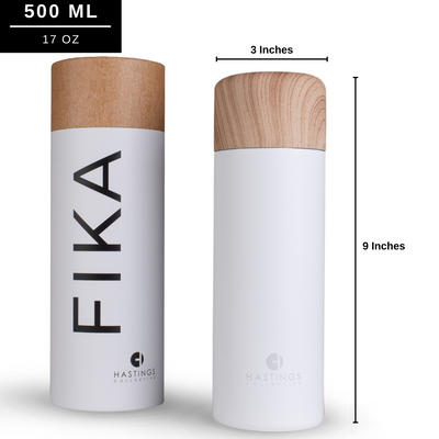 FIKA Thermal insulated flask for water, coffee or tea. 17oz/500mL White - Hastings Collective